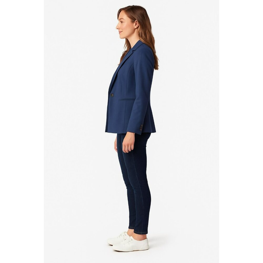 Pendleton Seasonless Navy Blue Virgin Wool Blazer Jacket Womens Size 16 - Picture 8 of 10